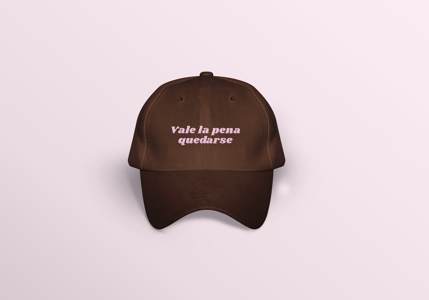 Gorra "Vale la pena quedarse" café/rosa
