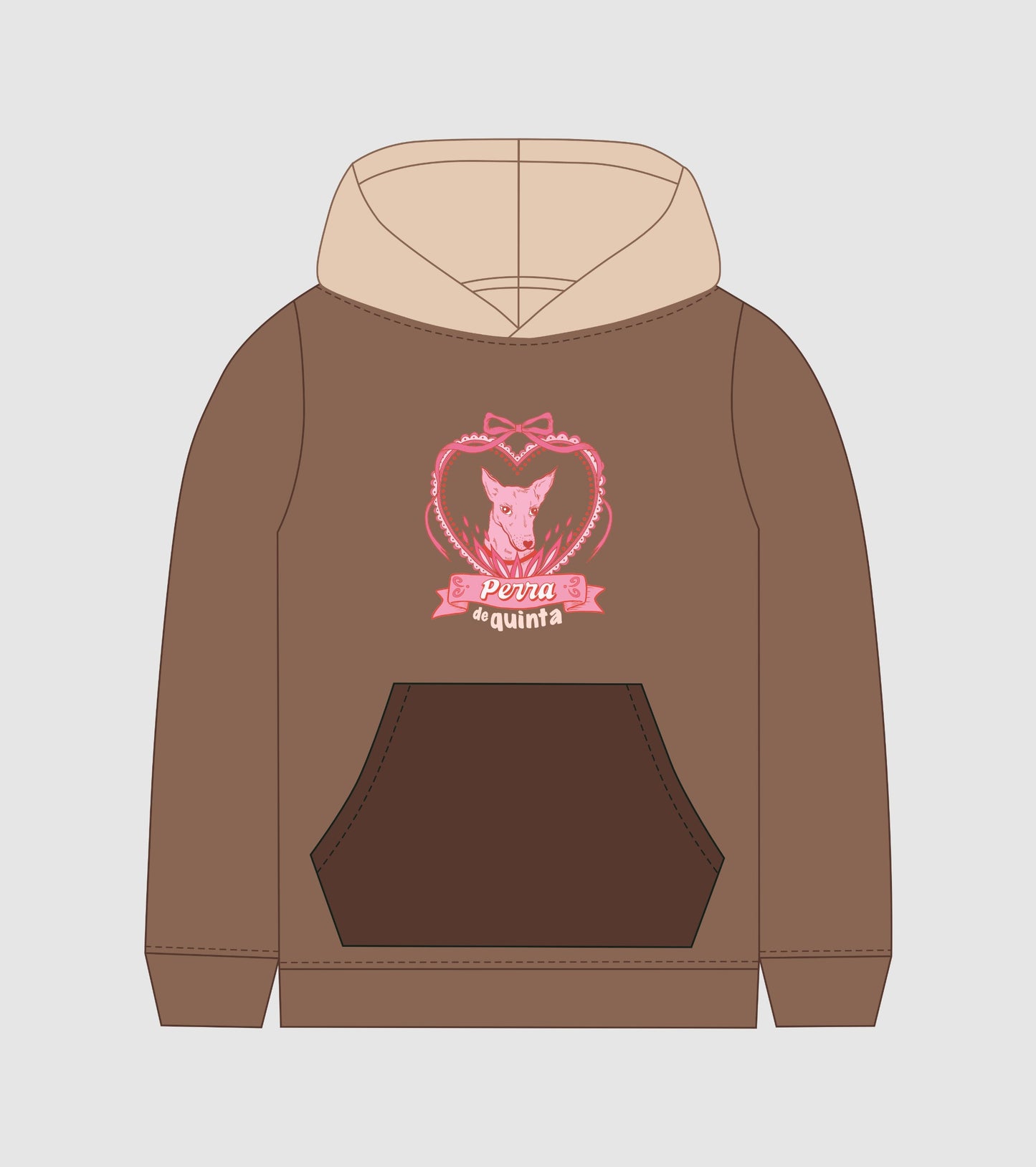 Hoodie Perra De Quinta (tonos café y beige)