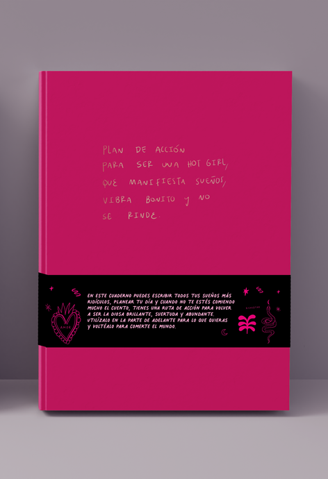 Cuaderno color FUCSIA de la rubia inmoral (producto SOLO). PARA ENVÍO RÁPIDO