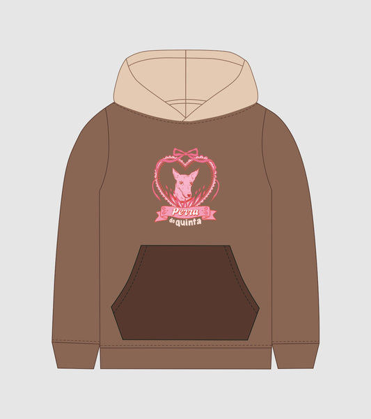 Hoodie Perra De Quinta  (tonos café y beige)