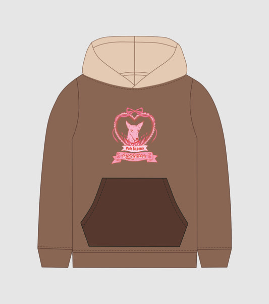 Hoddie Vale La Pena Quedarse (tonos café y beige)