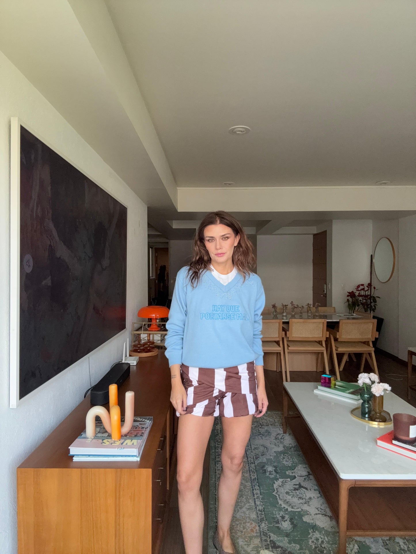 Hay que portarse mal-Azul BORDADO A MANO