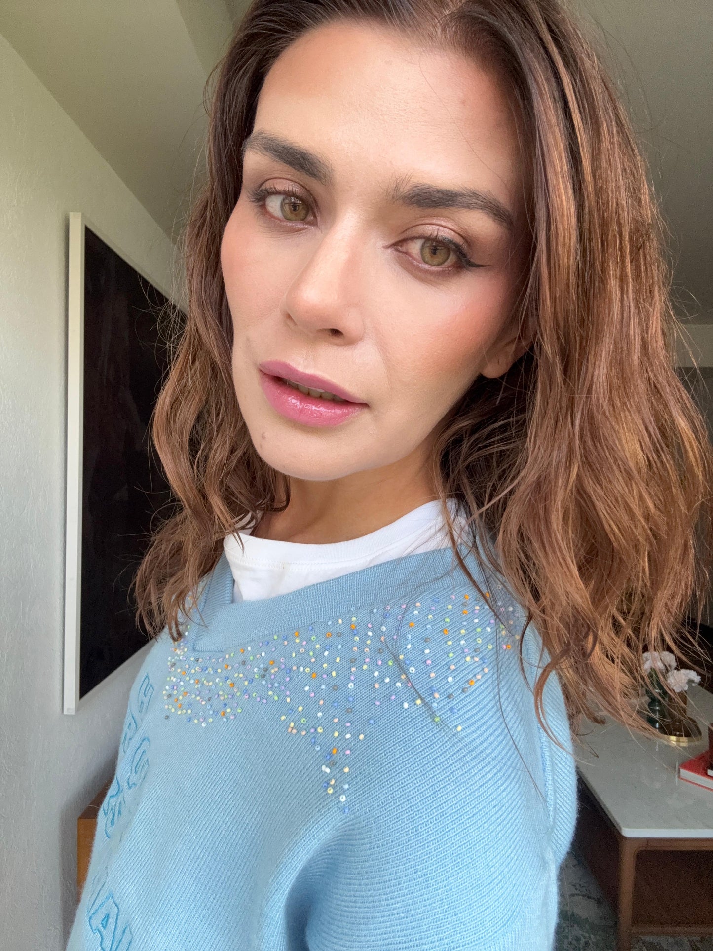 Hay que portarse mal-Azul BORDADO A MANO