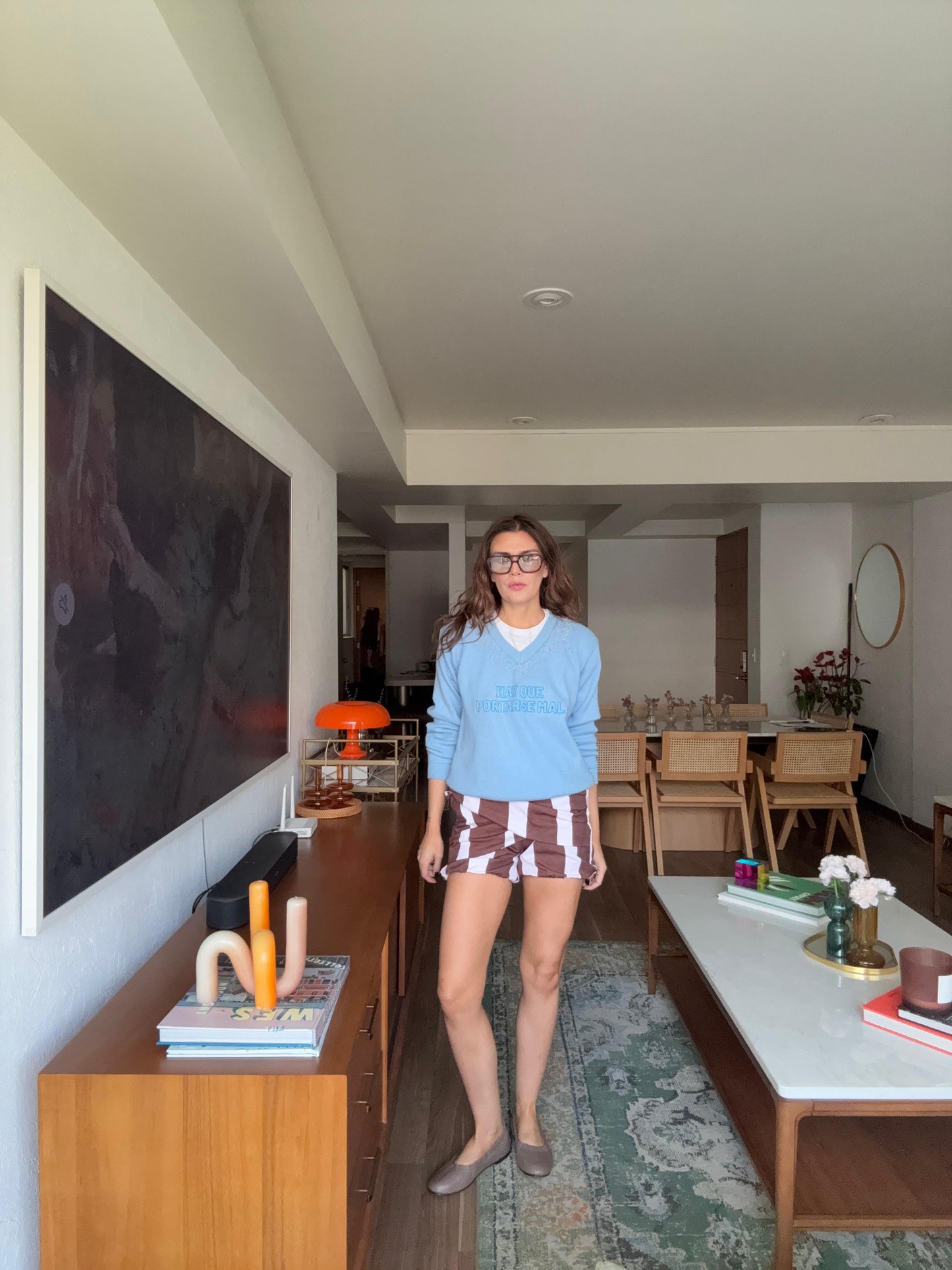 Hay que portarse mal-Azul BORDADO A MANO