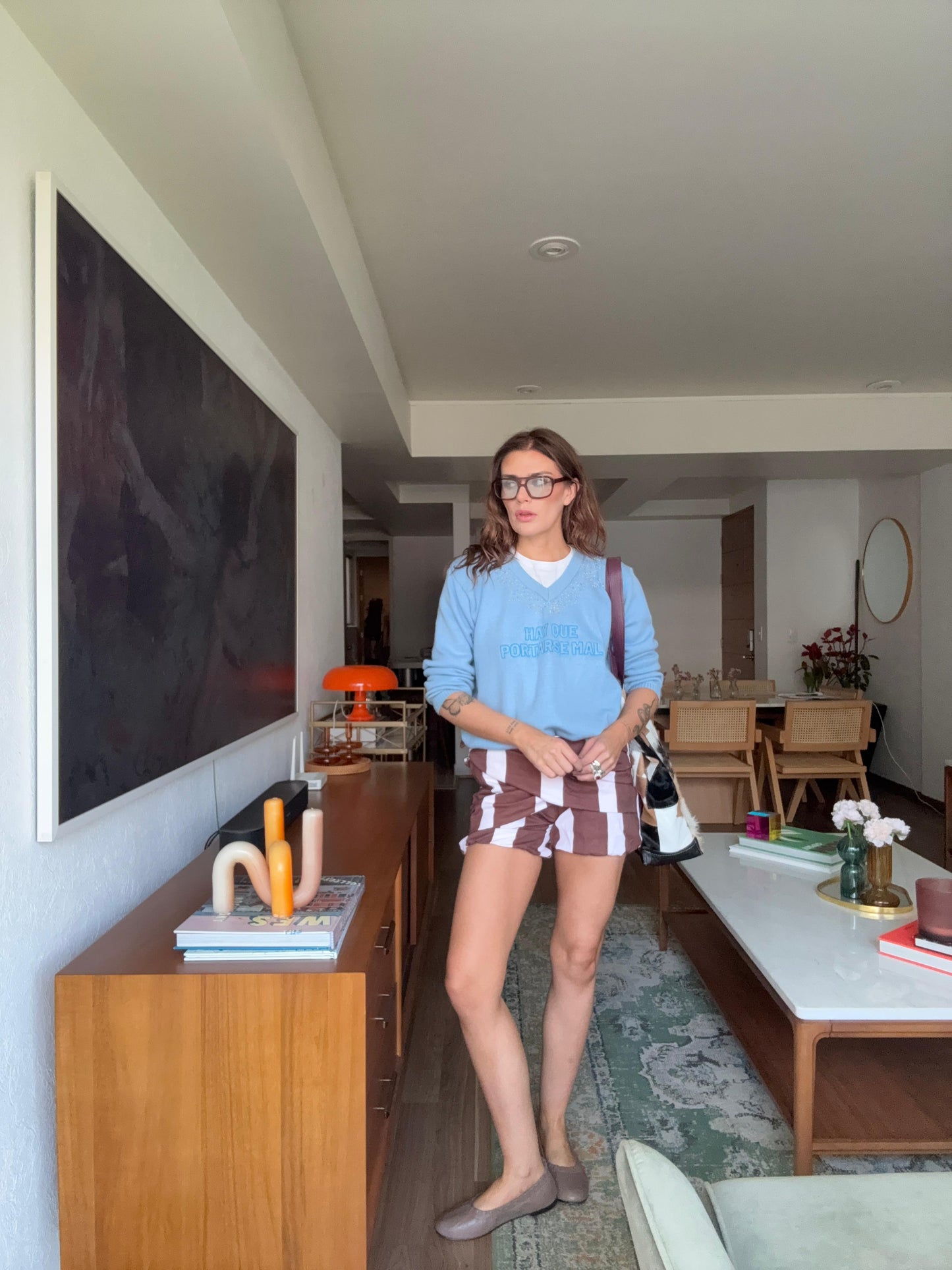 Hay que portarse mal-Azul BORDADO A MANO