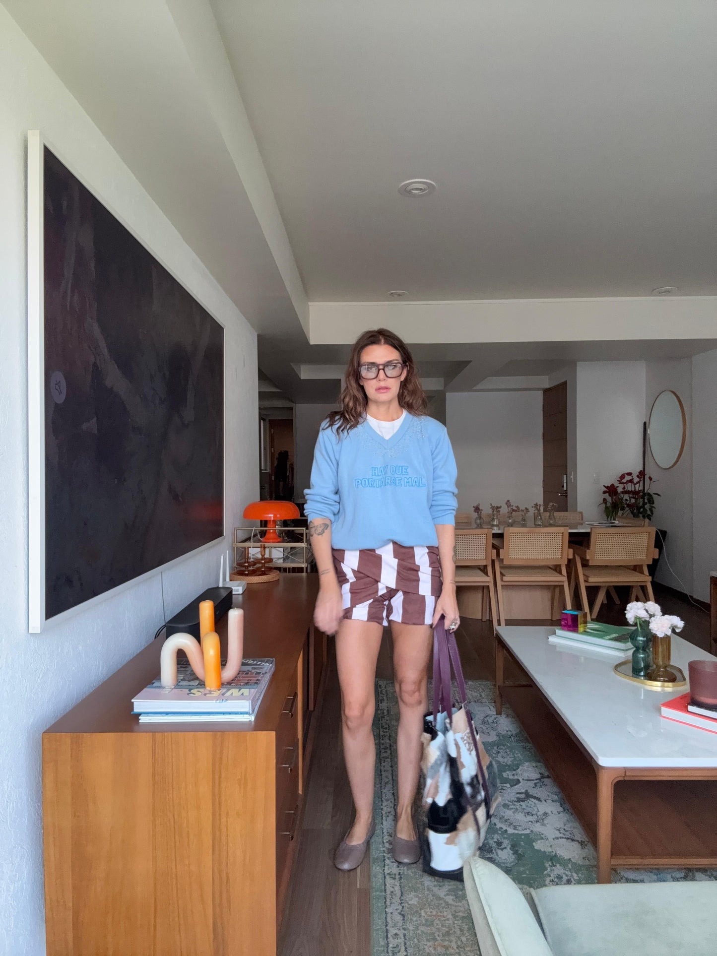 Hay que portarse mal-Azul BORDADO A MANO