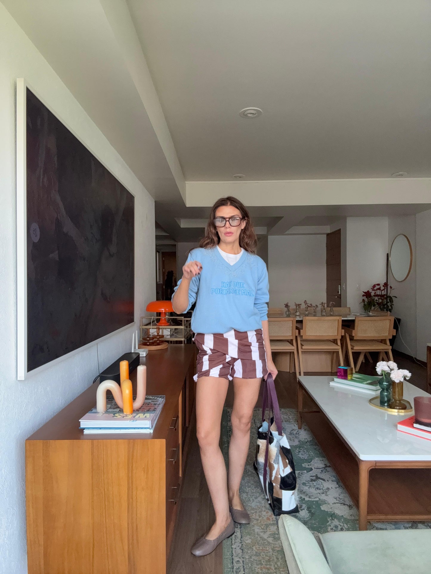 Hay que portarse mal-Azul BORDADO A MANO