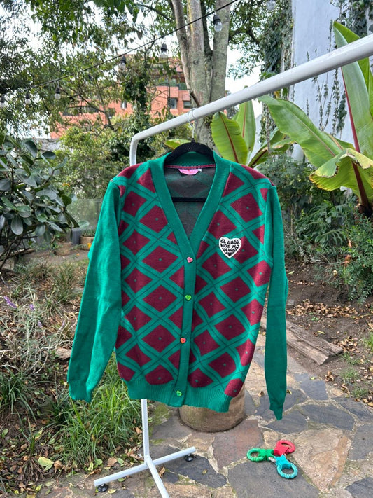 Buzo cerezas y pasto